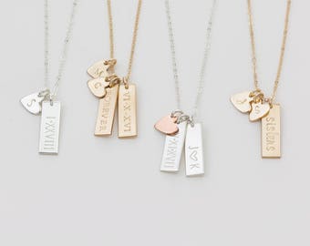 Personalized Small Tag Necklace rose gold tag necklace
