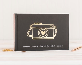 Wedding Photo Guest Book landscape wedding guestbook wedding photo book horizontal guest book Gold Foil wedding guest book photo guest book