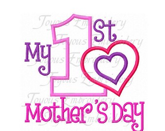 My first Mother's Day! Embroidered Shirt, Bodysuit, Burp Cloth, Dish Towel and more!