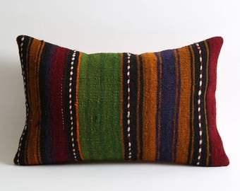 12x18 striped kilim pillow cover modern home decor