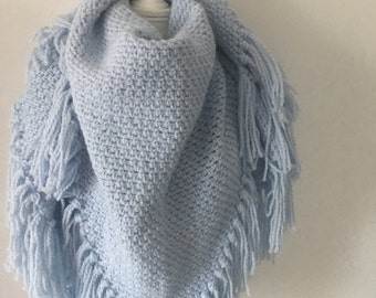Handmade shawl baby blue