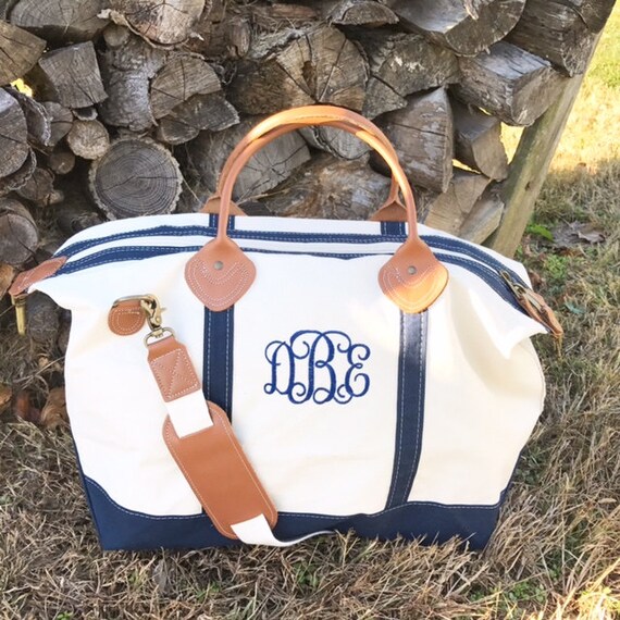 Monogrammed Canvas Weekender Personalized Canvas by LLMonograms