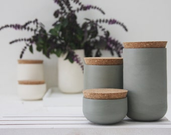 Ceramic jars set.Spice storage jar,spices jar,housewarming gift,bathroom storage,sugar and spice,ceramic vase,kitchen storage,modern planter