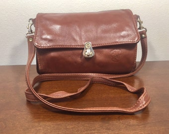 Brown Leather Wallet Purse,Shoulder Bag, Organizer Bag
