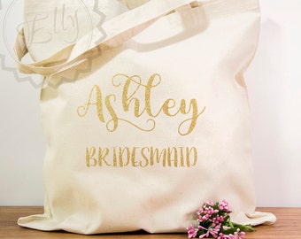 Bridal Party Bags, Custom Tote Bags, Personalized Tote Bag, Name and Wedding Role Tote Bag, Bridesmaid Gifts Bachelorette Favor Wedding Bag