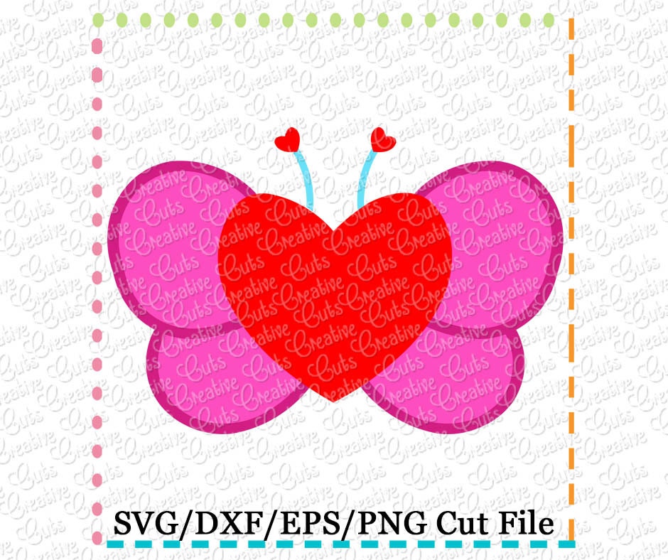 Valentine's Butterfly with Heart SVG Cutting File