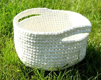 Crochet housewarming basket gift|for|her home|decor nursery organization storage containers basket with handle bathroom organizer toy basket