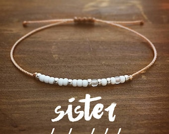 Sister Morse Code Bracelet - Best Friend Gift - Gift for Her - Sister Bracelet - Beaded Bracelet - Friendship Bracelet