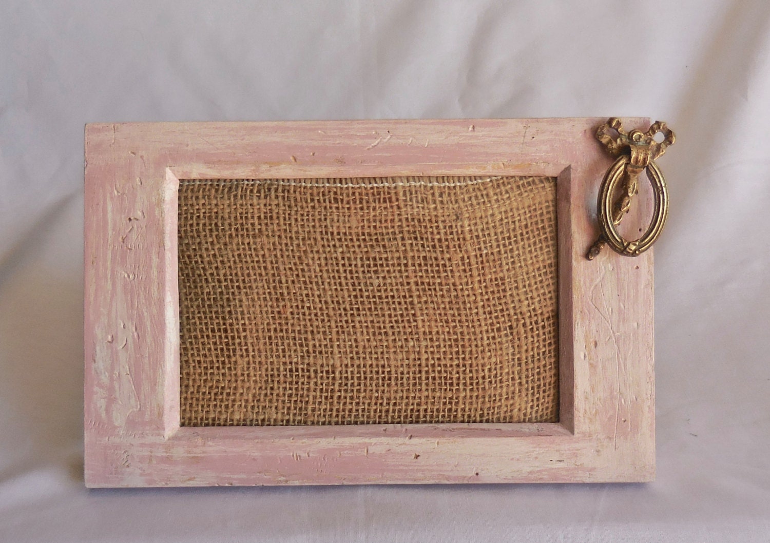 Picture Frame 4x6 Bow/Pink Shabby Chic Distressed /Vintage