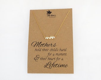 Elephant Necklace // Mother & Child • New Mum Gift • Baby Shower • Gold Dainty Necklace • Pregnancy Gift • New Mom • Baby Elephant Jewellery