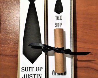 Ask Groomsmen Cigar/Suit Up Cigar Invitation