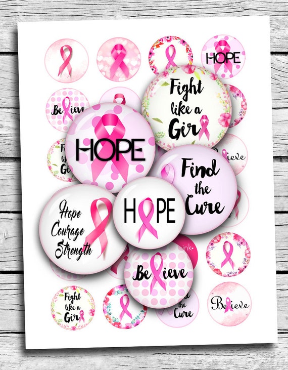 Breast Cancer Awareness Printable 1.837 inch 1 inch 1.5 inch