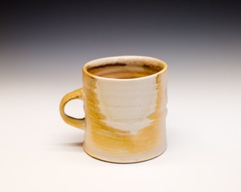 Wood Fired Porcelain Mug - Shino Liner Glaze, 0525002