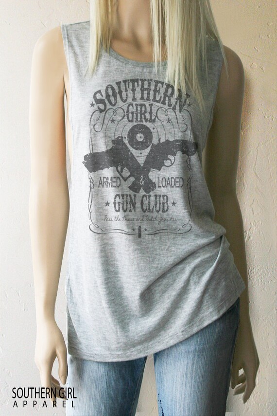 Southern Girl Gun Club Muscle Tank. Gun Shirt. Gun Tank.