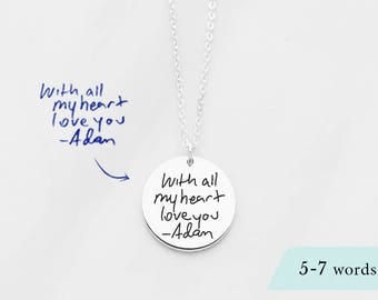 20% OFF Actual handwriting necklace • Custom handwriting jewelry • Memorial necklace for mom • Keepsake necklace • Gift for mom JN16