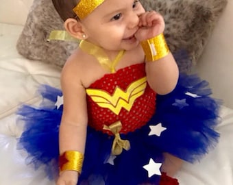 Wonder Woman Inspired Super Hero Tutu Costume (Wonder Baby) Wonder Girl