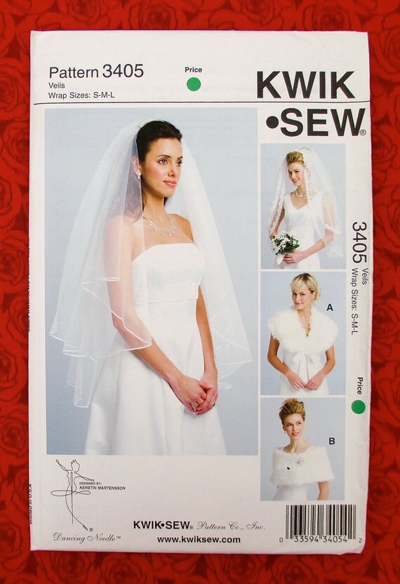  Kwik  Sew  Sewing  Pattern  K3405 Bridal  Veils Fur Capelet