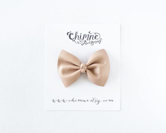 girls leather bow headband, leather hair clip, almond leather bow, baby leather bow headband, leather hair bow, baby leather bow,