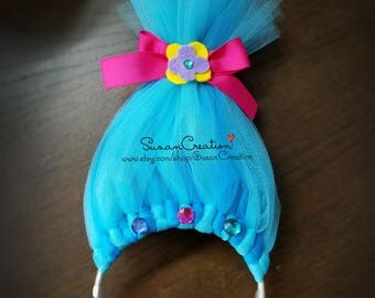 Troll headband, Poppy inspired Headband, Trolls, Princess Poppy, troll birthday, Hair Accessory, Tulle headband, bow headband
