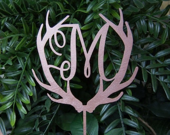 Personalized Monogram Cake Topper - Wedding - Anniversary - Valentine Day Cake Topper, Wedding Ceterpiece - Photo Prop - Rustic Chic Wedding