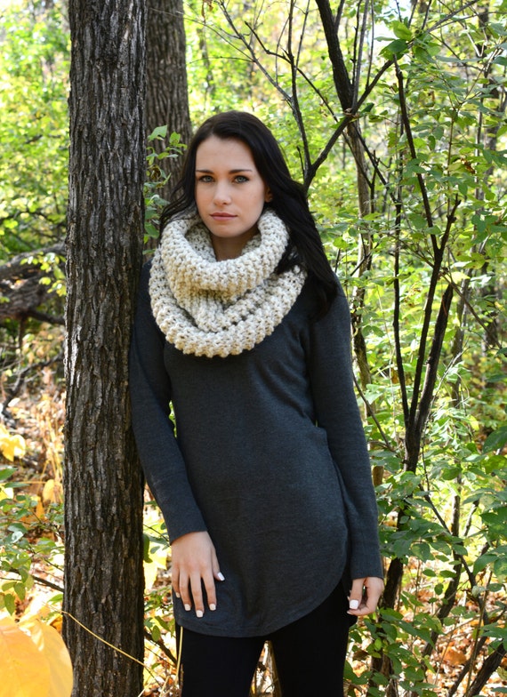 The Kitling Chunky Winter Cowl Scarf Wheat Color