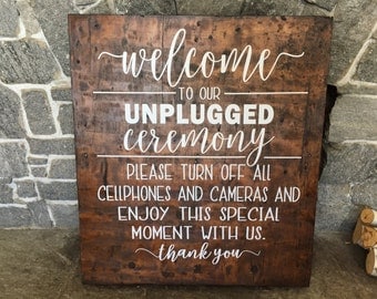 Wedding Decals, Unplugged Ceremony, Unplugged Wedding, Wedding Sign, Unplugged Sign, Wedding Signs, Unplugged, Wedding Signage, Wedding Deco