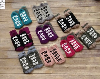 Wine Socks, Gift for her, Novelty Socks, If You Can Read This Bring Me Wine Socks, Beer Socks, Taco Socks, Christmas gift, stocking stuffer