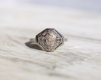 SALE!!! Vintage Square Platinum Art Deco Engagement Ring Vintage Engagement Ring Antique Platinum Ring 1920s Engagement Platinum Ring