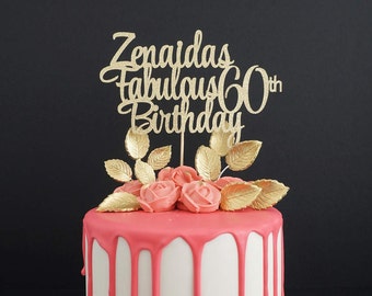 Any Age & Name 90th Birthday Cake Topper, 90 Years Loved Cake Topper, 60 and Fabulous Birthday, Custom Birthday Topper, 90 and Fabulous