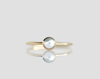 bridesmaid pearl ring, freshwater pearl ring, stacking pearl ring, mini stacking pearl ring, stackable pearl ring, silver pearl ring