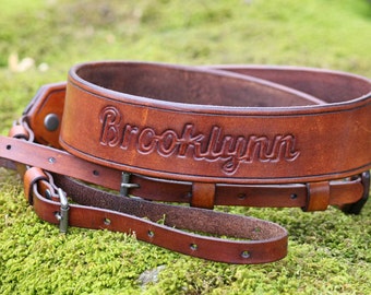 Leather Camera Strap, Photographer, Personalized with Your Name etc, Hand Made Quality Craftsmanship, Choose your Color,