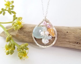 Beach wedding shell necklace - Unique shell jewelry made in Hawaii by Tidepools Jewelry, Beachy jewelry, Summer jewelry, OOAK, Tide pools