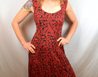 Sweet 80s 90s Summer Strawberry Maxi Dress - All that Jazz