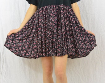Upcycled Babydoll Dress, Size XS-Small, Tunic Top, Grunge, Floral Dress, Funny, Punk, Tumblr Clothing, OOAK, Teen, Unique, Quirky