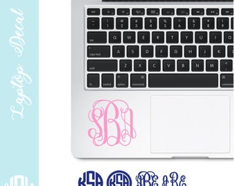 Computer Monogram | Laptop Decal | Vinyl Monogram | Vine Monogram Decal | Personalized Computer | Gift for Student | College