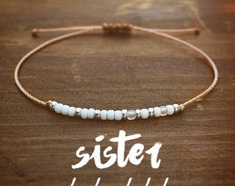 Sister Morse Code Bracelet - Best Friend Gift - Gift for Her - Sister Bracelet - Friendship Bracelet - Beaded Bracelet