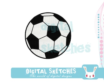 Soccer Ball Machine Embroidery Design 7 Sizes