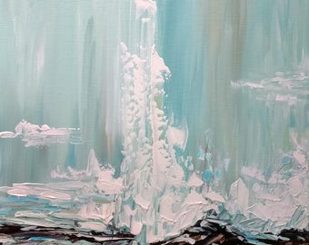 Blue Abstract, Original Painting, Wall Art Canvas, Acrylic Painting, Modern Wall Decor, Water Art, Contemporary Art, Small Painting 12x12