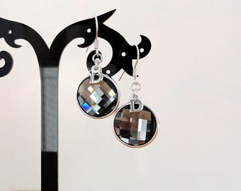 Swarovski crystal earrings grey earring gray swarovski earrings crystals swarovski elements rhinestone austrian crystal rhinestones jewelry