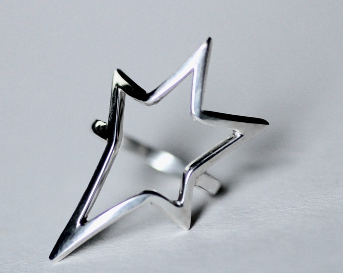 Star ring Ring with Star Silver ring Gold ring Gift idea