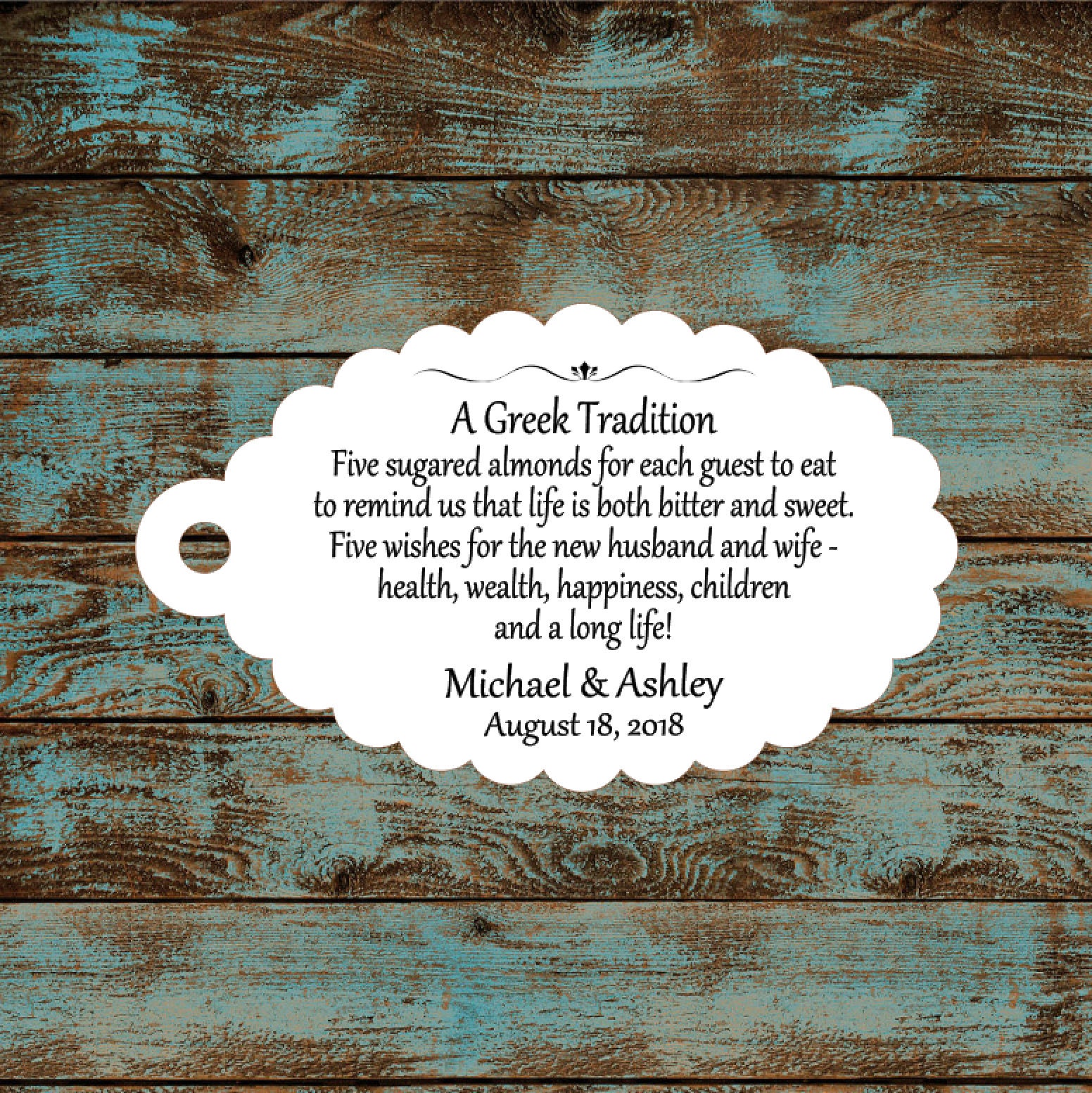 Favor Tags Jordan Almond Favor Tags Sugared Almond Favor