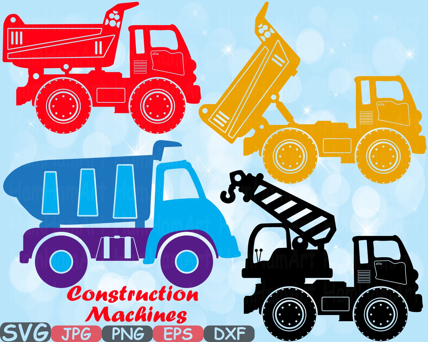 Download Construction Machines Silhouette SVG file Cutting files Dump