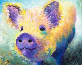 Pig Print - Farm Animal Print, Pig Art Print, Pig Decor, Pig Artwork, Pig Wall Decor, Pig Gifts for Women, Pig Gift for Her, Pig Wall Art.