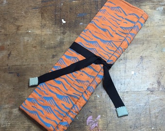 Brush roll - padded, hand printed