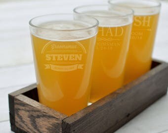Wedding Pint Glasses - Groomsman Proposal - You Be My Groomsman - Set of 12 - Custom Pint Glass - Engraved Glassware - Pint Glass - Best Man