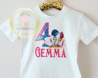 Shimmer and shine birthday shirt - shimmer and shine birthday tutu set - shimmer and shine birthday theme - shimmer and shine birthday party