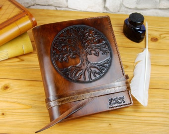 Tree Leather Journal Gift Leather Notebook Diary TiVergy Book Brown Leather Sketchbook Personalized Journal