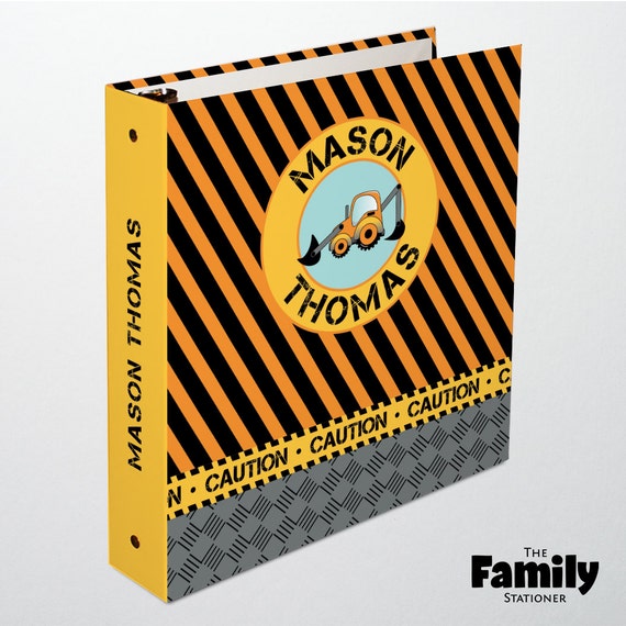 Construction Personalized Binder Digger 3 Ring Binder