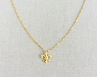 Fleur De Lis Necklace - Fleur De Lis Jewelry - Fleur De Lis - Gold Fleur De Lis Necklace - New Orleans Jewelry - New Orleans, GPN12