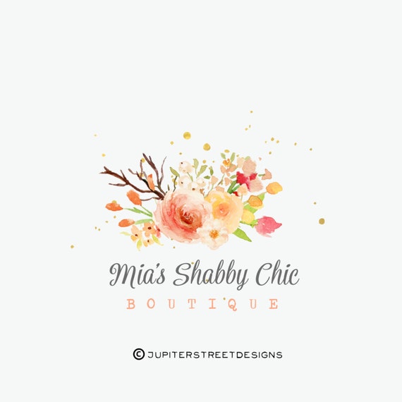 Logo Design-Flower Logo-Shabby Chic Logo-Branding Package